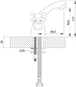 Смеситель для раковины Rossinka хром H02-61R, 2
