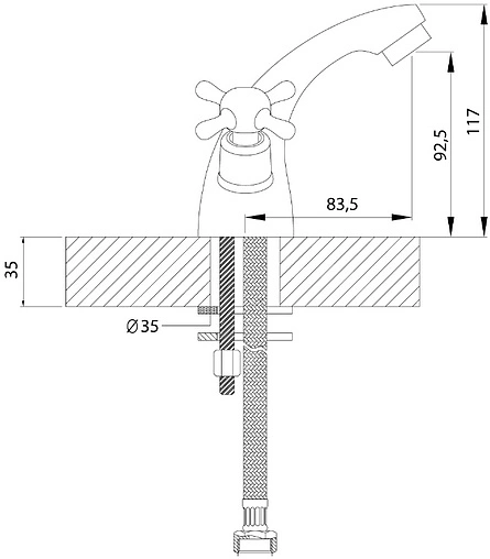 Смеситель для раковины Rossinka хром H02-61R