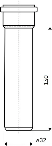 Труба канализационная внутренняя D=32мм L=150мм Ostendorf HTEM 110000