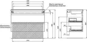 Тумба-умывальник подвесная Aquanet Нота New 100 дуб светлый 00334200+00204096 Тумба-умывальник подвесная Aquanet Нота New 100 дуб светлый 00334200+00204096, 3