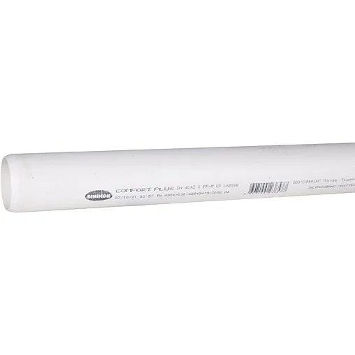 Труба канализационная внутренняя бесшумная D=40мм L=2000мм Sinikon 500033.K Труба канализационная внутренняя бесшумная D=40мм L=2000мм Sinikon 500033.K