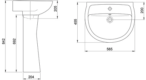 Раковина Santeri Версия 56 белый 1.3111.5.S00.11B.0