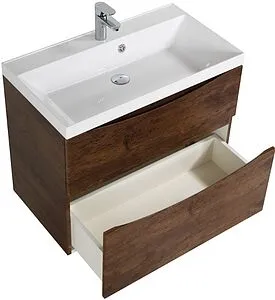 Тумба-умывальник подвесная BelBagno MARINO-H60 70 Rovere Moro MARINO-H60-700-2C-SO-RW-P+BB700/450-LV-MR-AST, 3