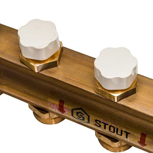 Группа коллекторная без расходомеров 9 отводов 1&quot;в/в x ¾&quot;ек Stout SMB 0468 000009