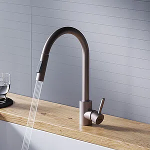 Смеситель для кухни с выдвижным изливом Dorff Logic сатин D3007511, 4