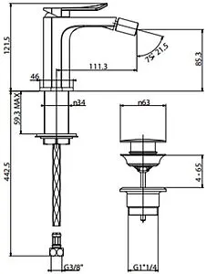 Смеситель для биде Gattoni Soffio хром 8150/81C0 Смеситель для биде Gattoni Soffio хром 8150/81C0, 2