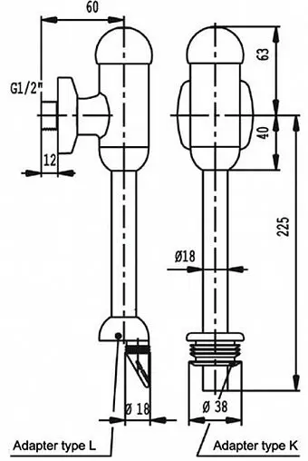 Кран для писсуара нажимной Ideal Standard хром глянцевый B6928AA