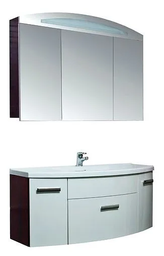 Шкаф-зеркало Aquanet Тренто 120 белый/венге 156445