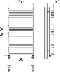 Полотенцесушитель водяной лесенка Terminus Арт П16 500х1000 полированная сталь 4670078513380, 2