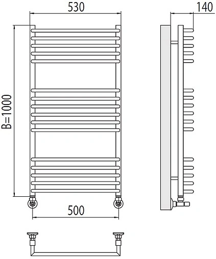 Полотенцесушитель водяной лесенка Terminus Арт П16 500х1000 полированная сталь 4670078513380