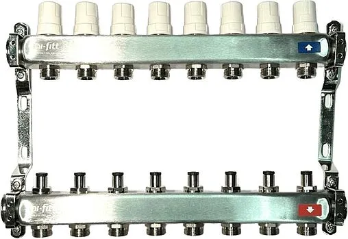 Группа коллекторная без расходомеров 8 отводов 1&quot;в/в x ¾&quot;ек Uni-fitt OPTIMAL 451B4308.RU