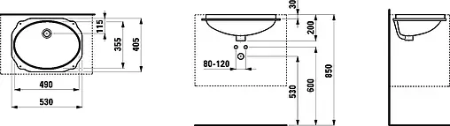 Раковина Laufen Birova 55 белый 8.1119.1.000.000.1