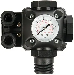 Реле давления с манометром и 3-х выводным штуцером UniPump PM/5-3W 54654 Реле давления с манометром и 3-х выводным штуцером UniPump PM/5-3W 54654, 3