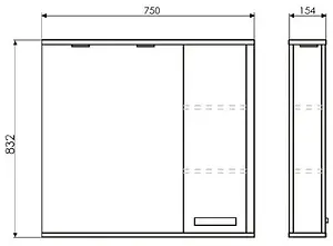 Шкаф-зеркало Comforty Тулуза 75 белый 00004136264CF Шкаф-зеркало Comforty Тулуза 75 белый 00004136264CF, 2