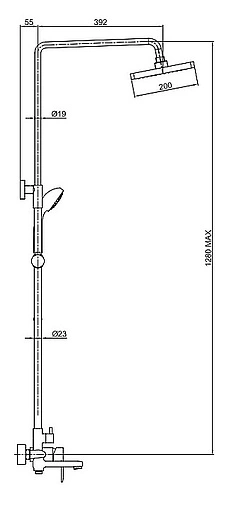Душевая система со смесителем для ванны Bravat Opal F6125183CP-A1-RUS