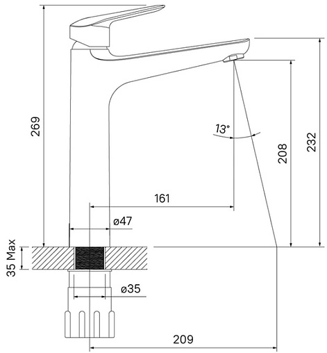 Смеситель для раковины IDDIS Torr хром TORSB01i01