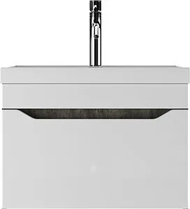 Тумба под умывальник подвесная Айсберг Ева 60 белый/бетон DA5905T, 3