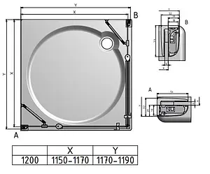 Душевое ограждение 1200x1200мм прозрачное стекло Roltechnik Tower Line TDO1+TDO1/1200*1200 724-1200000-00-02+724-1200000-00-02 Душевое ограждение 1200x1200мм прозрачное стекло Roltechnik Tower Line TDO1+TDO1/1200*1200 724-1200000-00-02+724-1200000-00-02, 2