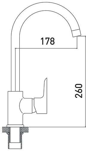 Смеситель для кухни Gross Aqua Space хром 3118288C-B02