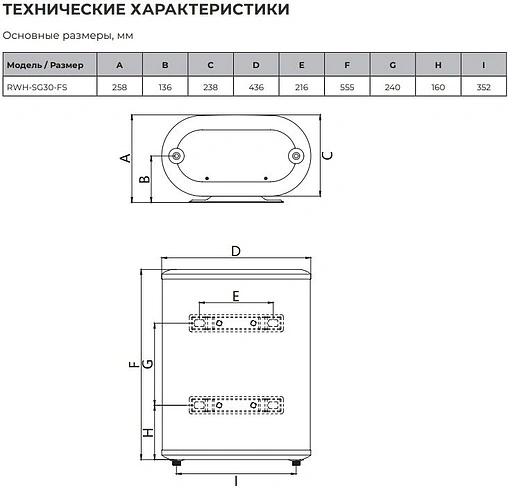 Водонагреватель накопительный электрический Royal Clima RWH-SG30-FS