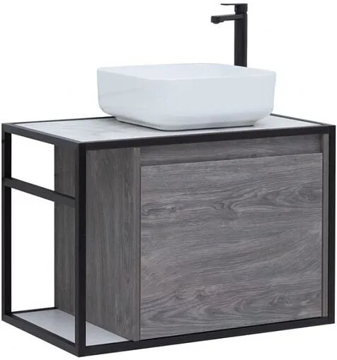 Тумба под умывальник подвесная Aquanet Nova Lite LOFT 75 R дуб рошелье 00261653