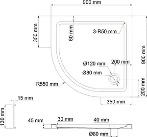 Поддон для душа Wasserkraft Isen 26T01 26T01 Поддон для душа Wasserkraft Isen 26T01 26T01, 4