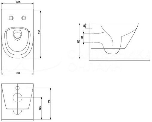 Унитаз подвесной безободковый с функцией биде beWash Bogen латте 88303673