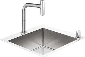 Мойка кухонная с встроенным смесителем Hansgrohe C71-F450-06 55x50 нержавеющая сталь 43201800 Мойка кухонная с встроенным смесителем Hansgrohe C71-F450-06 55x50 нержавеющая сталь 43201800, 1