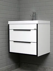 Тумба-умывальник подвесная Домино Forta 60 белый глянец DF2500T+4670142930044, 3