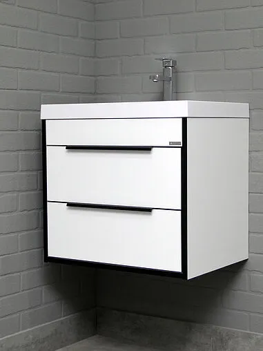 Тумба-умывальник подвесной Домино Forta 60 белый глянец DF2500T+4670142930044