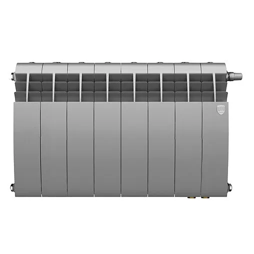 Радиатор биметаллический 8 секций нижнее правое подключение Royal Thermo Biliner 350 VR80 Silver Satin RTBSSVR8035008