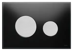 Клавиша смыва для унитаза TECEloop 9240655 кнопки/хром матовый, панель/стекло черный, 1
