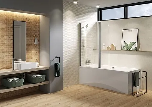 Шторка на ванну 1100мм прозрачное стекло Cersanit Easy 115 P-PN-EASY*115-n