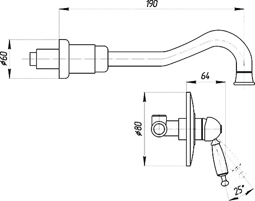 Смеситель для раковины из стены Migliore Oxford медь ML.OXF-6345.Bi.Ra