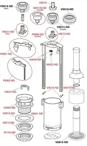 Механизм сливной для бачка однорежимный AlcaPlast A2000-CHROM Механизм сливной для бачка однорежимный AlcaPlast A2000-CHROM, 3