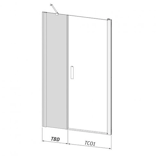 Дверь в нишу 1500мм прозрачное стекло Roltechnik Tower Line TCO1+TBD/900*640 727-9000000-00-02+744-0580000-00-02