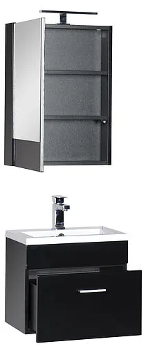 Шкаф-зеркало Aquanet Нота 50 камерино  чёрный 176947