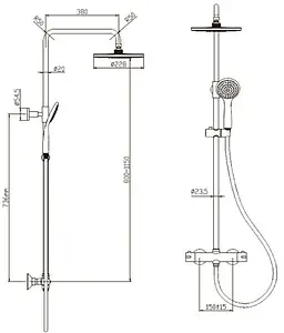 Душевая система с термостатом для душа SMARTsant Смарт хром SM1211AA Душевая система с термостатом для душа SMARTsant Смарт хром SM1211AA, 2