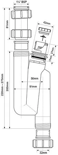 Сифон трубный для раковины Mc Alpine белый MRW3V