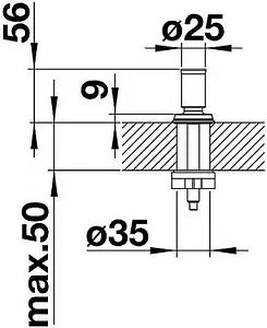 Ручка клапана-автомата Blanco хром 521294 Ручка клапана-автомата Blanco хром 521294, 2