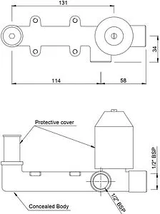 Скрытая часть смесителя для раковины Jaquar ALD-CHR-233NPSO, 2