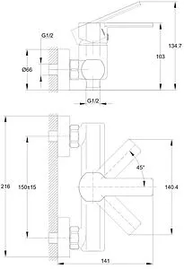 Смеситель для душа Cersanit Smart хром 63049 Смеситель для душа Cersanit Smart хром 63049, 2