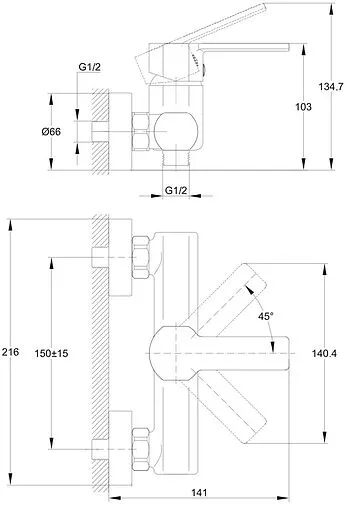 Смеситель для душа Cersanit Smart хром 63049 Смеситель для душа Cersanit Smart хром 63049