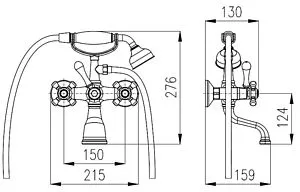 Смеситель для ванны Rav Slezak Morava retro хром/белый MK559.5/2, 2