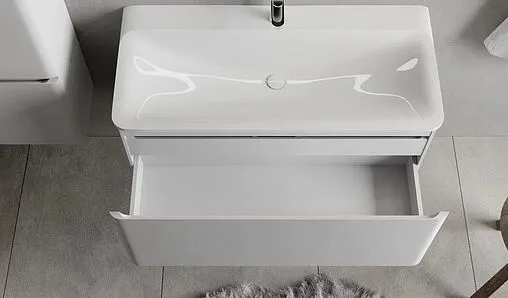 Тумба-умывальник подвесная Raval Welto 100 белый Wel.01.100/P/W/RL+Solo.08.100/W/RL