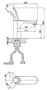 Смеситель для раковины D&K Venice Baciano хром DA1032141 Смеситель для раковины D&K Venice Baciano хром DA1032141, 2