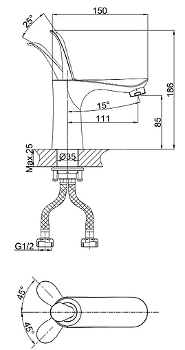 Смеситель для раковины D&K Venice Baciano хром DA1032141 Смеситель для раковины D&K Venice Baciano хром DA1032141