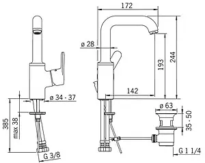 Смеситель для раковины Oras Aquita хром 2933F Смеситель для раковины Oras Aquita хром 2933F, 2