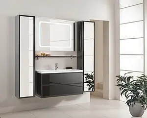 Тумба-умывальник подвесная Aquaton Римини 100 чёрный 1A2346K3RN950 Тумба-умывальник подвесная Aquaton Римини 100 чёрный 1A2346K3RN950, 5