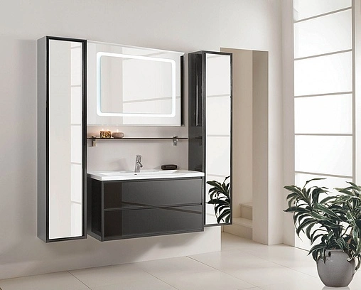 Тумба-умывальник подвесная Aquaton Римини 100 чёрный 1A2346K3RN950